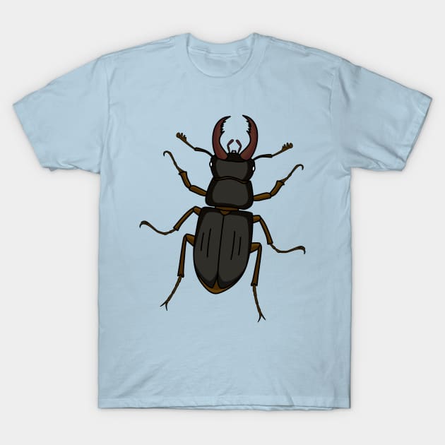 Stag beetle insect illustration T-Shirt by Cartoons of fun